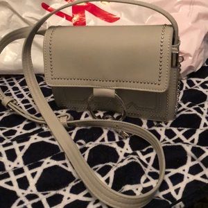New Gorgeous gray crossbody bag w silver studs